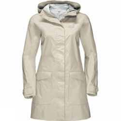 Jack Wolfskin Womens Crosstown Raincoat White Sand